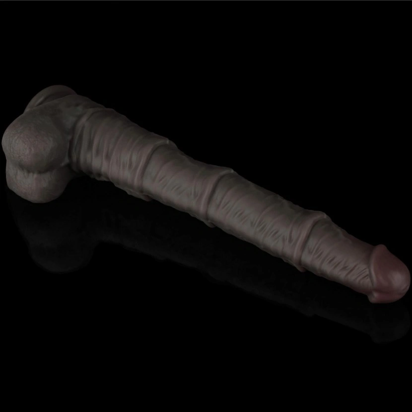 Dildo Realist Bendable Nature Cock XXL, Silicon Dubla Densitate, Maro, 40.5 cm, #7, Erotic24.ro