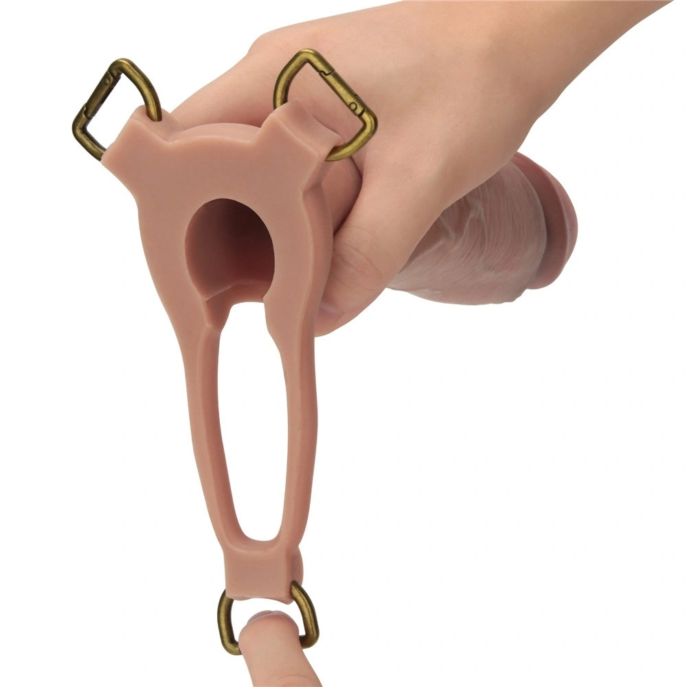 Set Strap-on INGEN Unisex, Silicon, L/XL/2XL, Natural, 21.4 cm, #28, Erotic24.ro