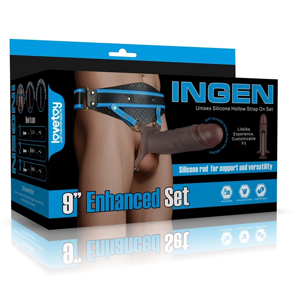 Set Strap-on INGEN Unisex, Silicon, XS/S/M, Negru, 22.9 cm, #11, Erotic24.ro