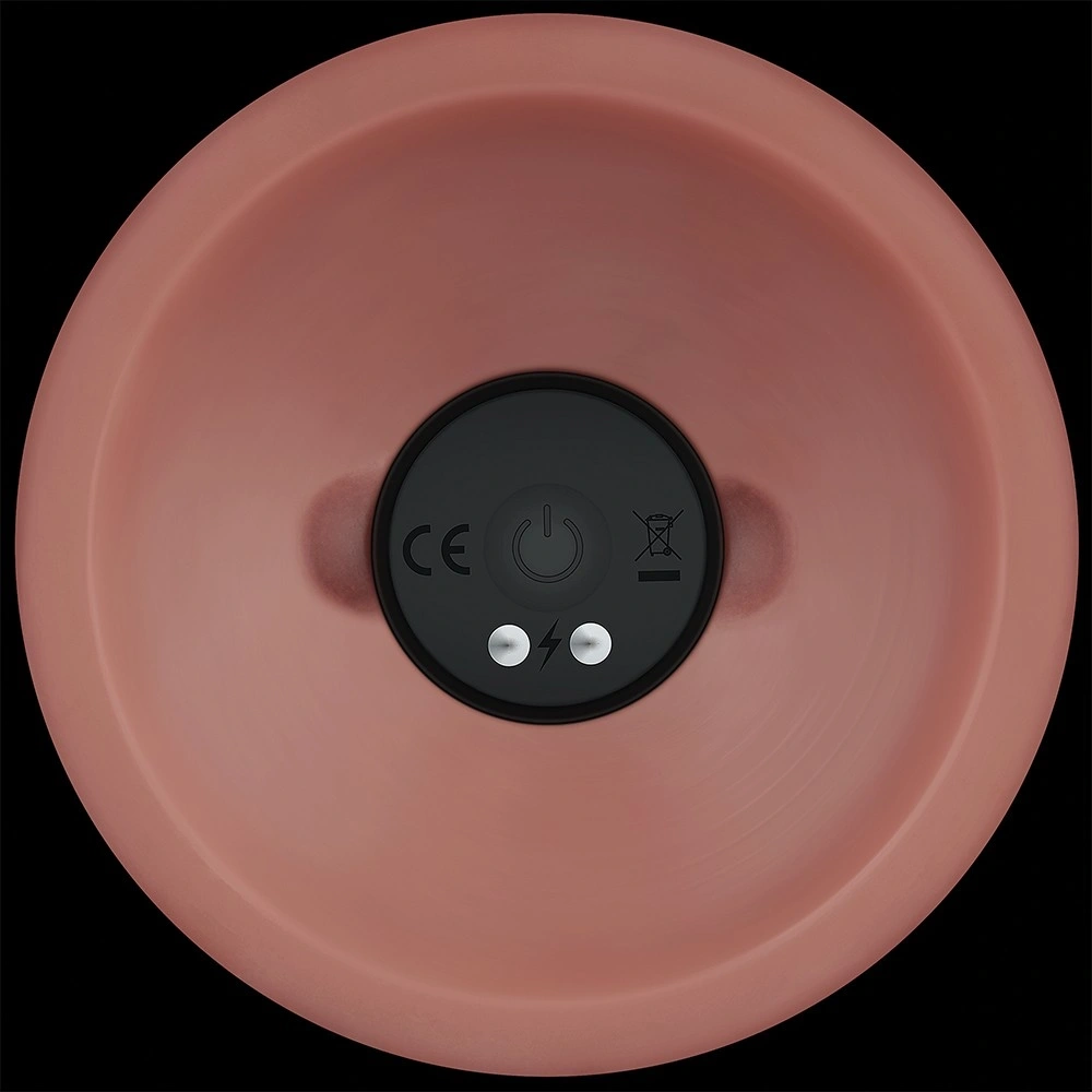 Vibrator Realist Power Cock, 10 Moduri Vibratii, PVC Dubla Densitate, USB Magnetic, Natural, 20.3 cm, #11, Erotic24.ro