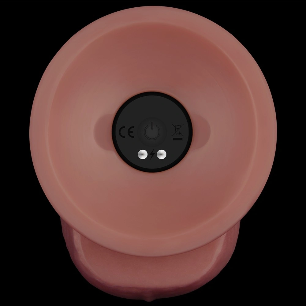 Vibrator Realist Power Cock, 10 Moduri Vibratii, PVC Dubla Densitate, USB Magnetic, Natural, 21.6 cm, #7, Erotic24.ro