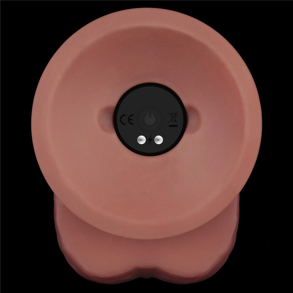 Vibrator Realist Power Cock, 10 Moduri Vibratii, PVC Dubla Densitate, USB Magnetic, Natural, 22.9 cm, #7, Erotic24.ro