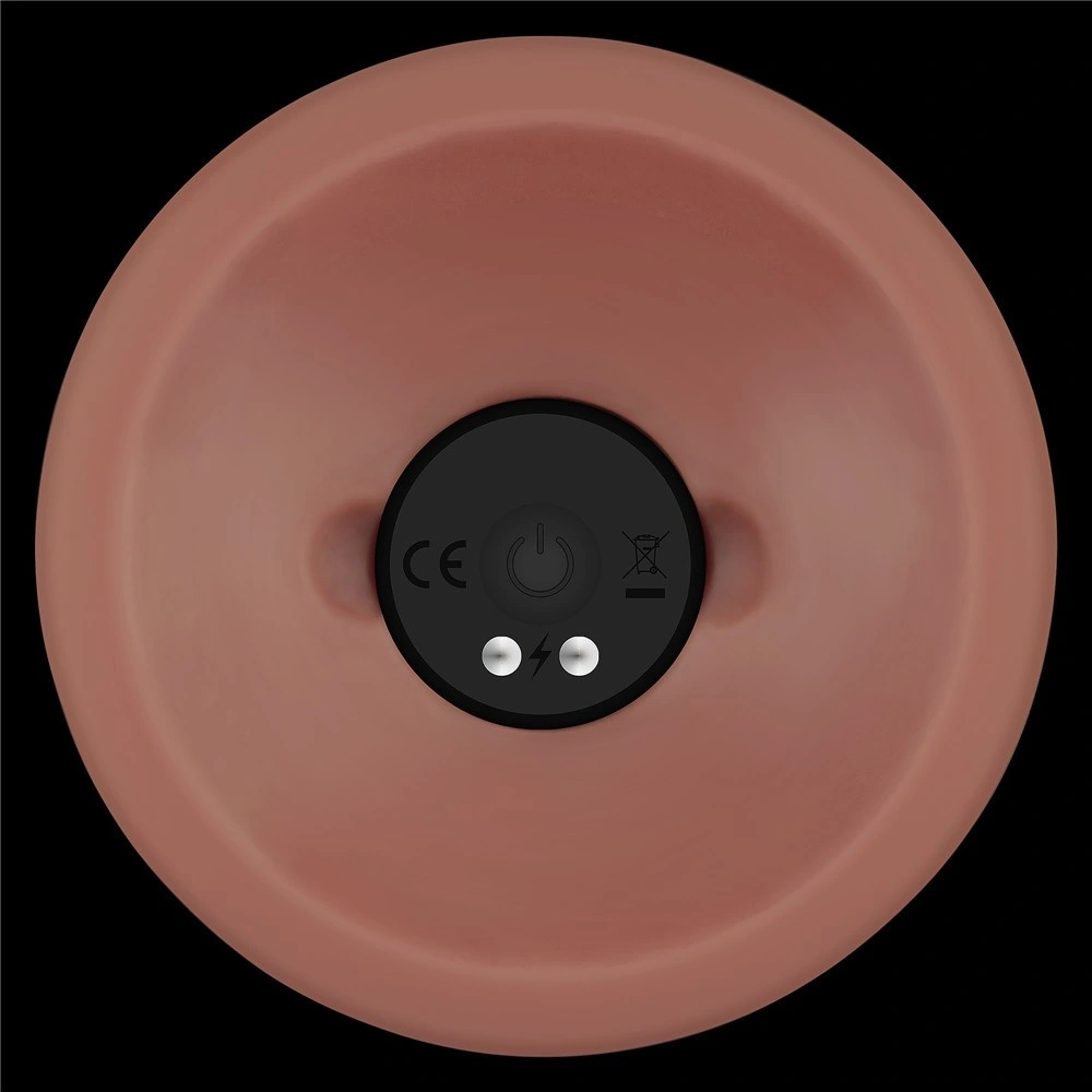 Vibrator Realist Power Cock, 10 Moduri Vibratii, PVC Dubla Densitate, USB Magnetic, Natural, 26.7 cm, #6, Erotic24.ro