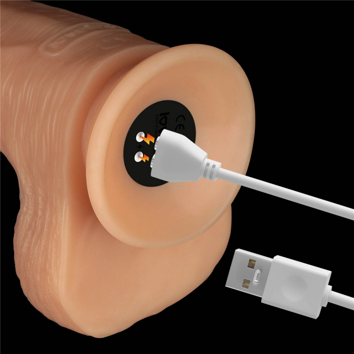 Vibrator Realistic Power Basics, 10 Moduri Vibratii, PVC, Natural, 28.3 cm, #7, Erotic24.ro