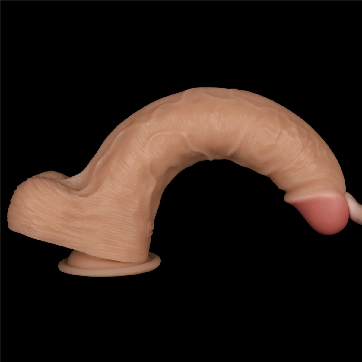 Vibrator Realistic Power Basics, 10 Moduri Vibratii, PVC, Natural, 28.3 cm, #8, Erotic24.ro