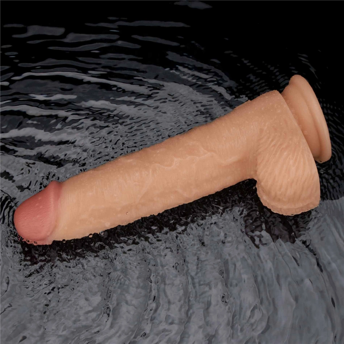 Vibrator Realistic Power Basics, 10 Moduri Vibratii, PVC, Natural, 23.6 cm, #7, Erotic24.ro