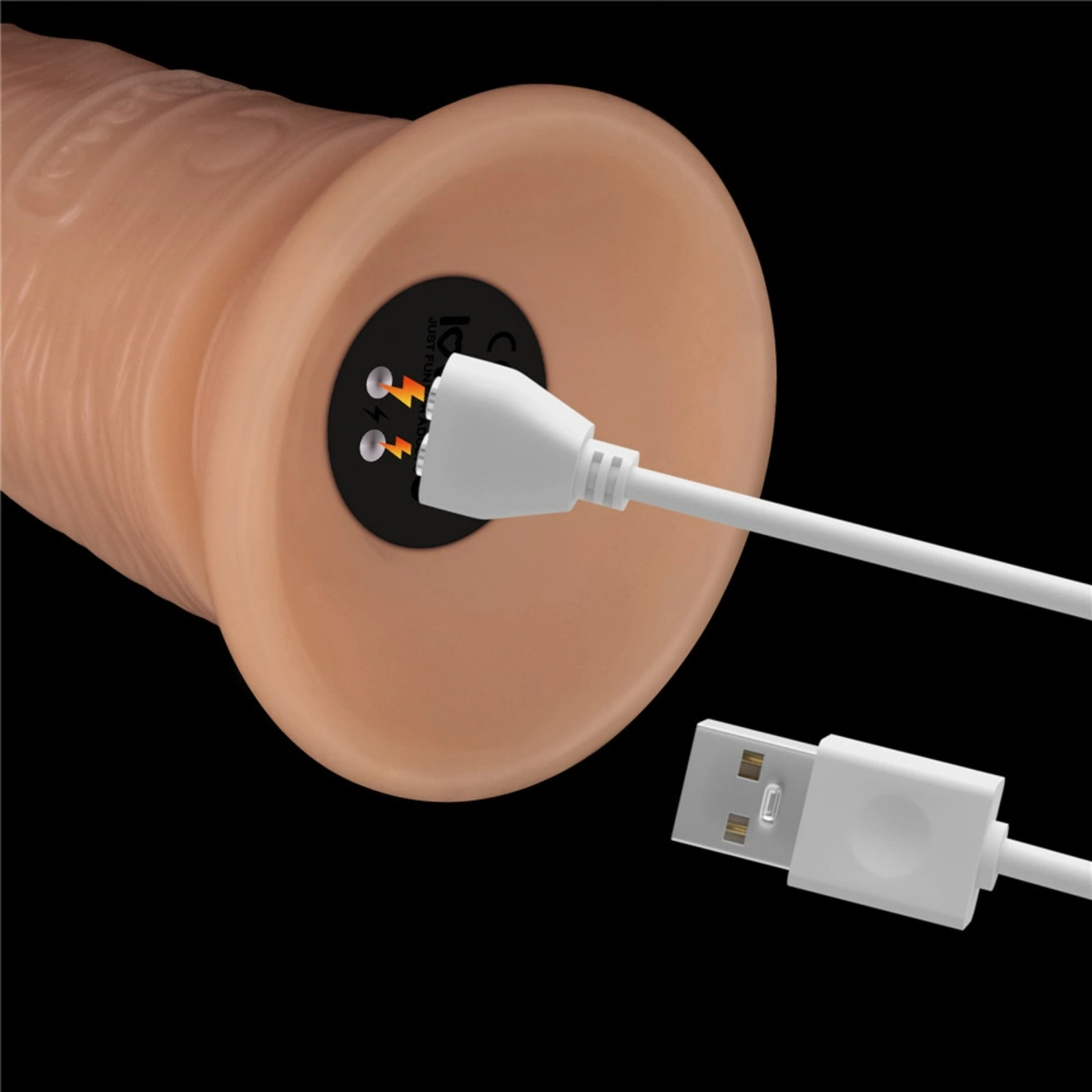 Vibrator Realistic Power Basics, 10 Moduri Vibratii, PVC, Natural, 17.8 cm, #10, Erotic24.ro