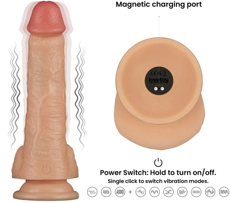 Strap-on cu Vibrator Realist 20 cm, 10 Moduri Vibratii, Marime Ham XS/S/M, #4, Erotic24.ro