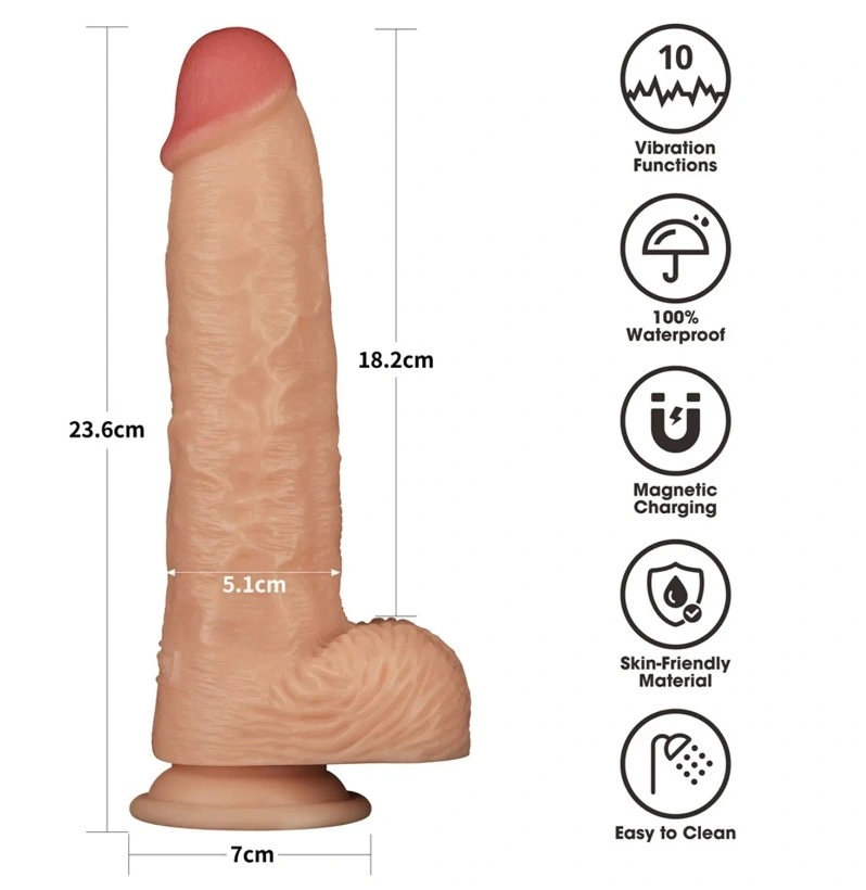 Strap-on cu Vibrator Realist 23.6 cm, 10 Moduri Vibratii, Marime Ham XS/S/M, #6, Erotic24.ro