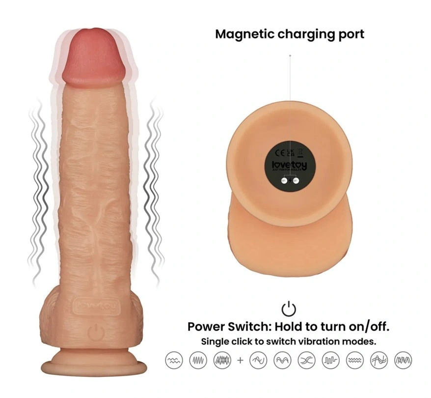 Strap-on cu Vibrator Realist 23.6 cm, 10 Moduri Vibratii, Marime Ham XS/S/M, #5, Erotic24.ro