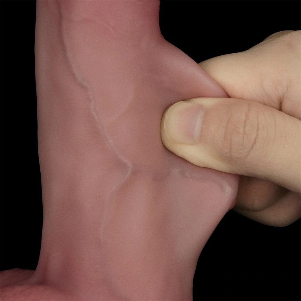 Dildo Realist Sliding-Skin PRO II, Silicon Dubla Densitate, Natural, 20 cm, #10, Erotic24.ro