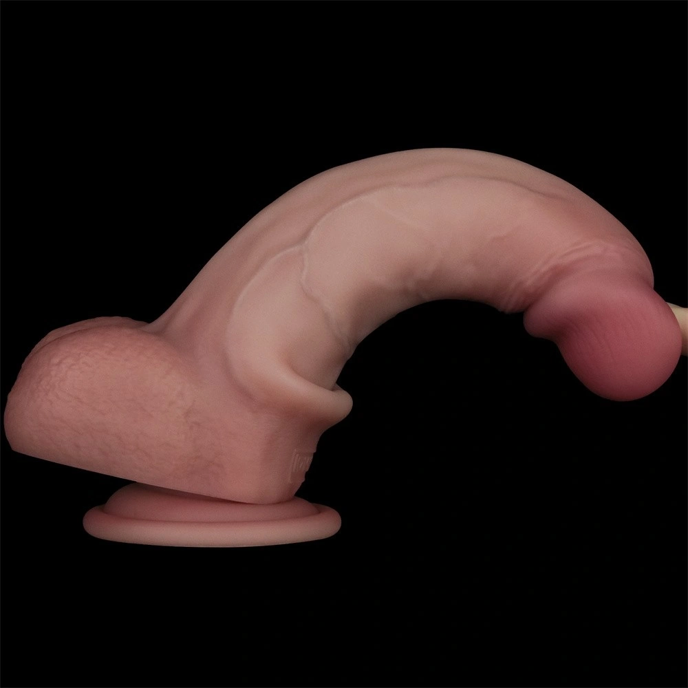 Dildo Realist Sliding-Skin PRO II, Silicon Dubla Densitate, Natural, 20 cm, #12, Erotic24.ro
