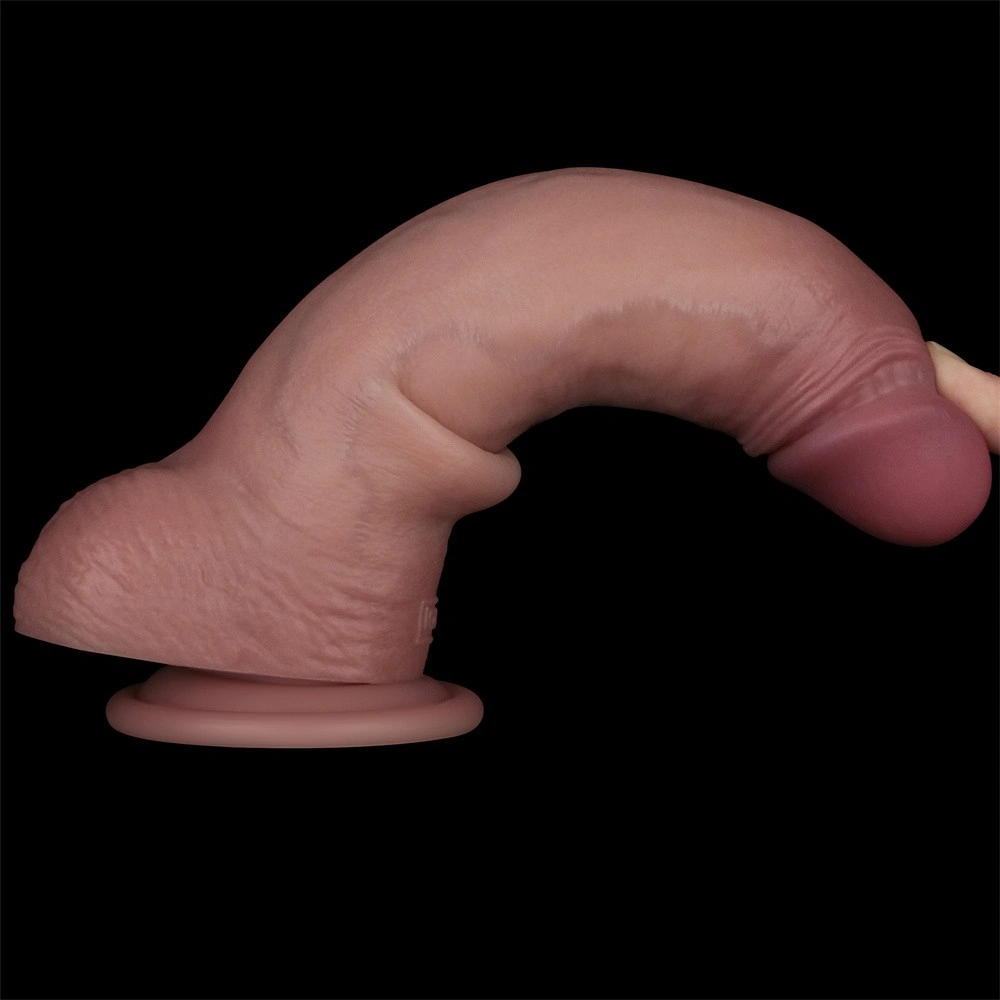 Dildo Realist Sliding-Skin PRO II, Silicon Dubla Densitate, Natural, 21.5 cm, #10, Erotic24.ro
