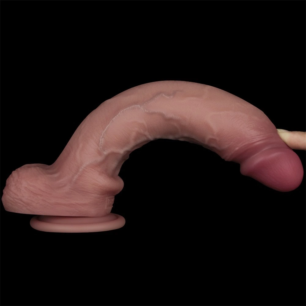 Dildo Realist Sliding-Skin PRO II, Silicon Dubla Densitate, Natural, 25 cm, #13, Erotic24.ro