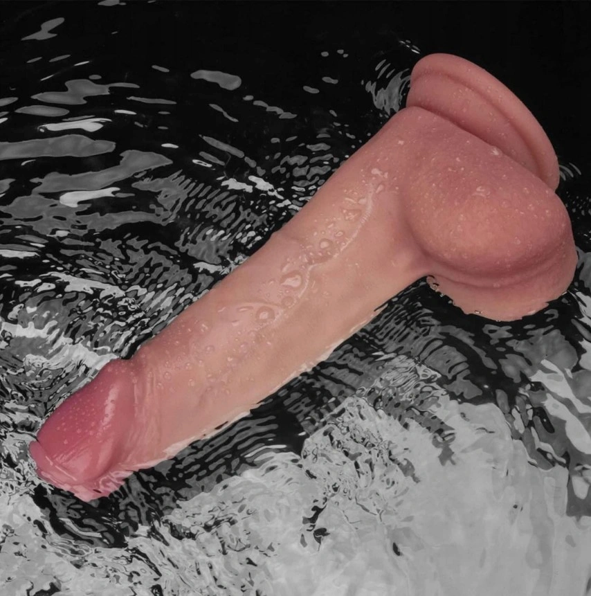 Vibrator Realist Sliding-Skin PRO II, Remote Control, Silicon Dubla Densitate, Maro, 20 cm, #10, Erotic24.ro