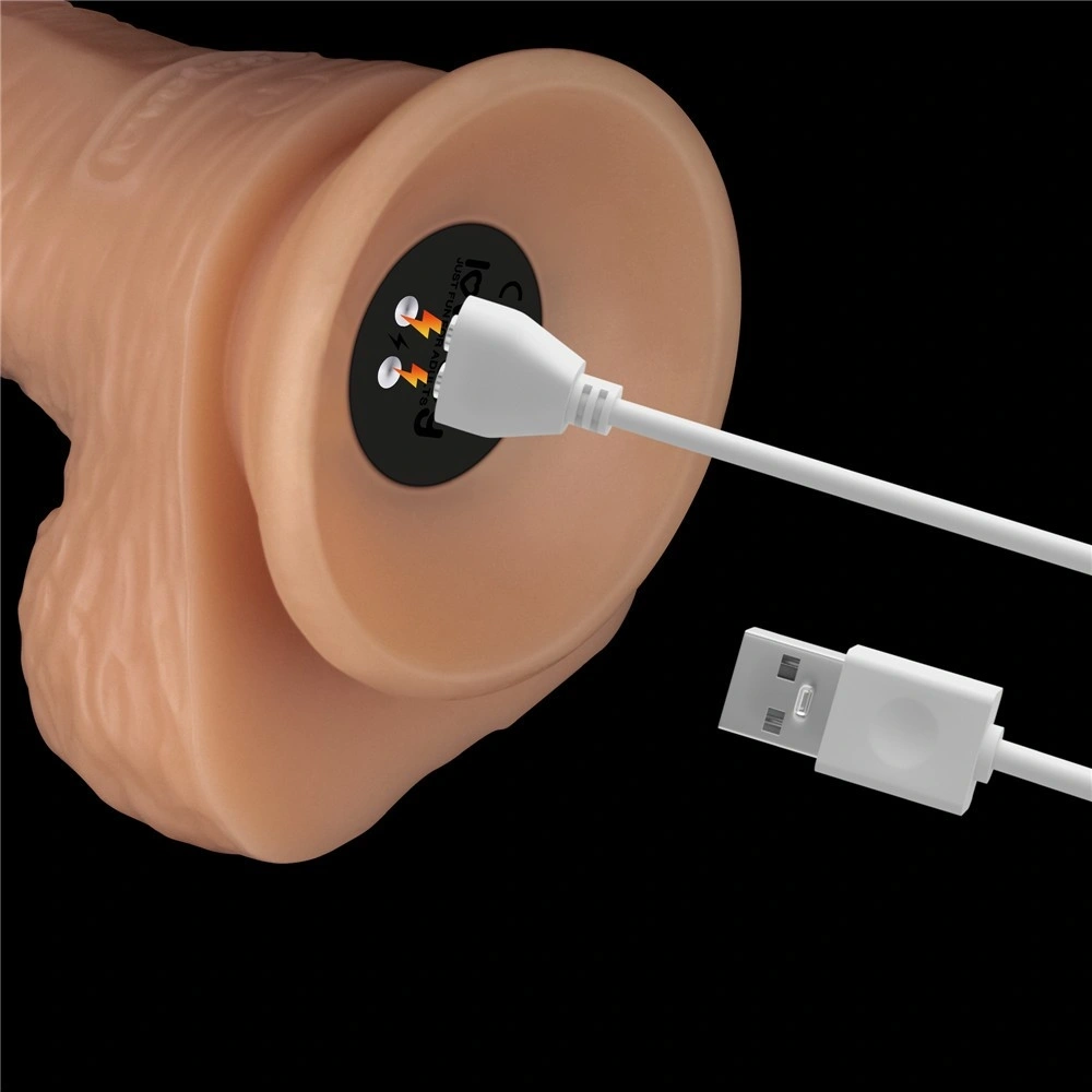 Strap-on cu Vibrator Realist 22 cm, 10 Moduri Vibratii, Marime Ham L/XL/2XL, #12, Erotic24.ro