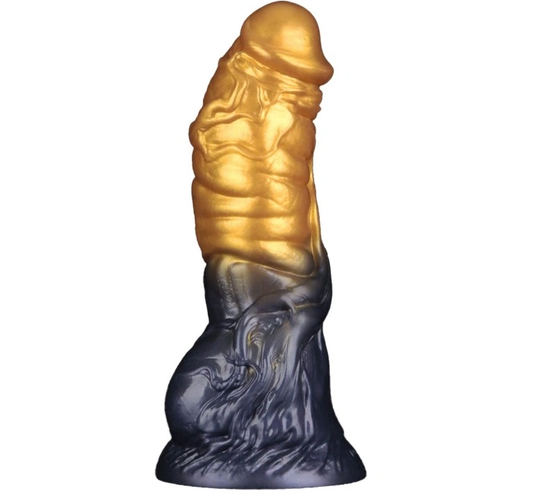 Dildo Aerosx Gonflabil, Silicon Dubla Densitate, Galben/Albastru, 19 cm, #3, Erotic24.ro