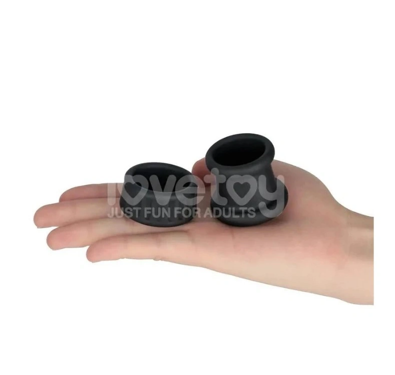 Set 2 Inele de Penis Pinnacle Pro Twin Grip, Silicon, Negru, #3, Erotic24.ro