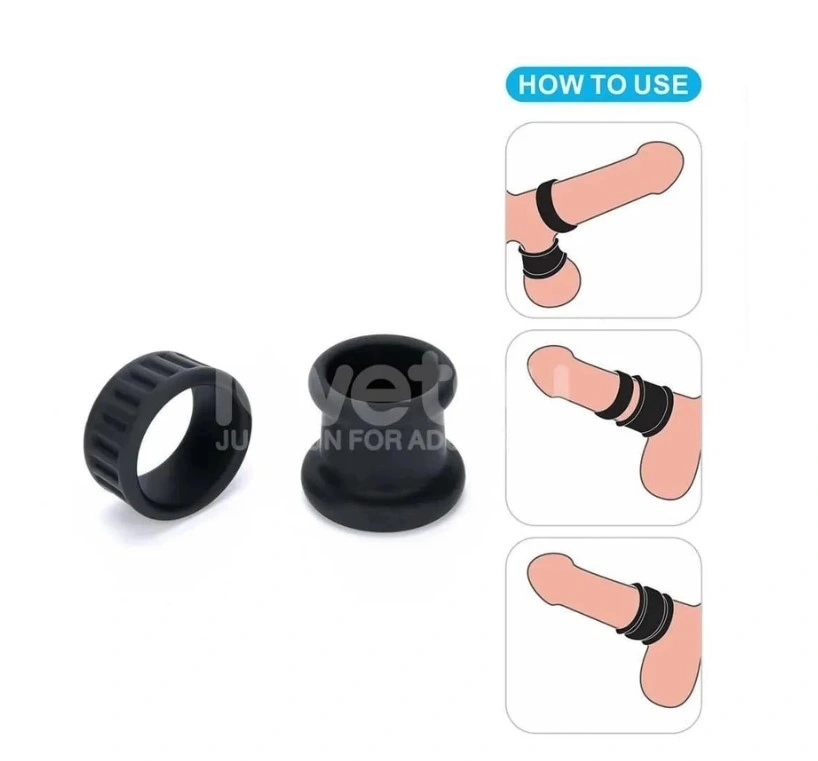 Set 2 Inele de Penis Pinnacle Pro Twin Grip, Silicon, Negru, #2, Erotic24.ro