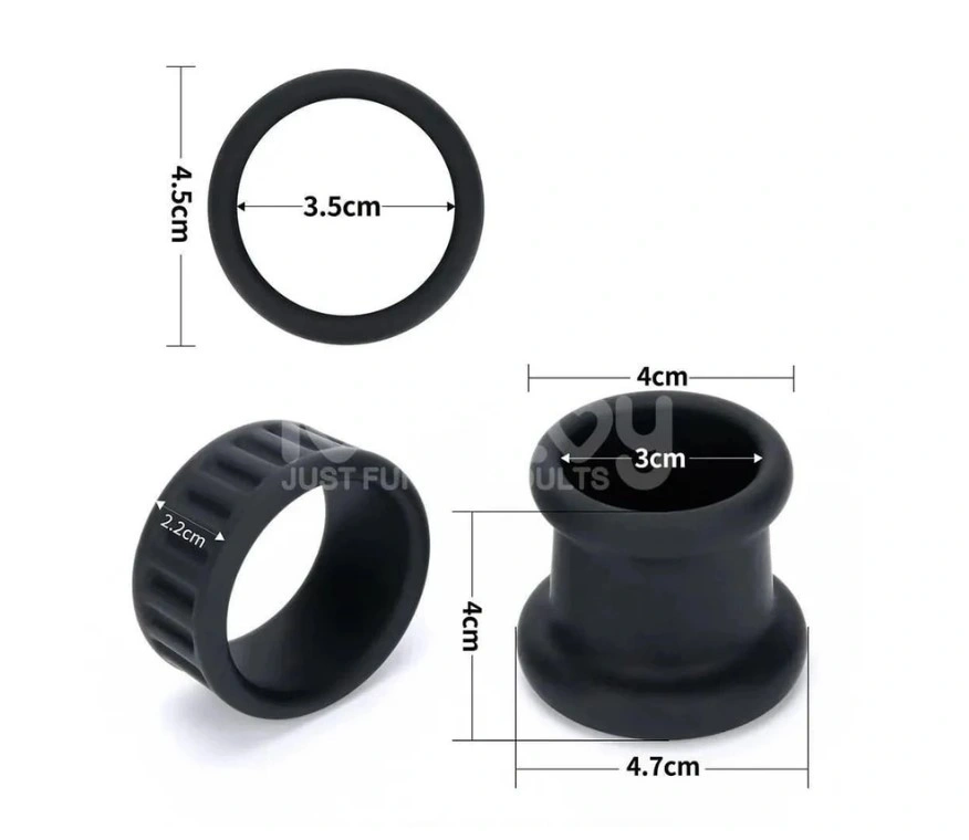 Set 2 Inele de Penis Pinnacle Pro Twin Grip, Silicon, Negru, #5, Erotic24.ro