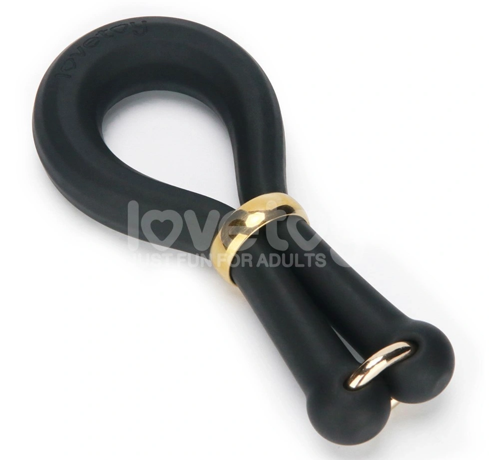 Inel Dublu de Penis Pinnacle Pro Anyfit Stretcher, Silicon, Negru, #3, Erotic24.ro