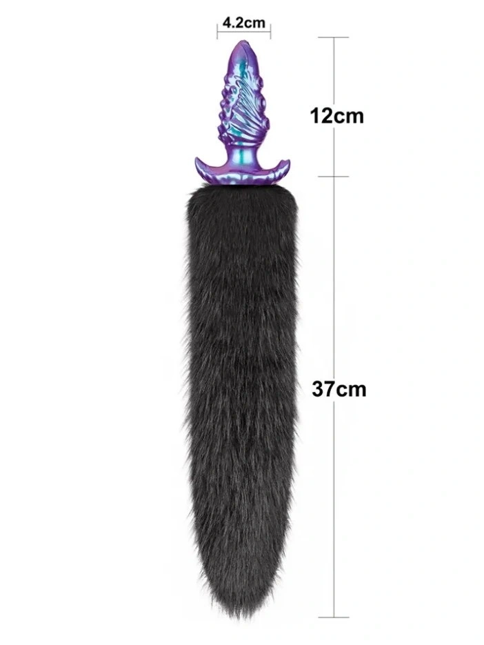 Dop Anal Mystitail cu Coada Detasabila, Silicon Moale, Albastru, 12 cm, #5, Erotic24.ro