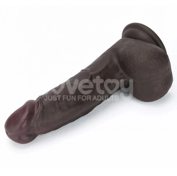 Dildo Realist Sliding-Skin PRO II, Silicon Dubla Densitate, Negru, 20 cm, #3, Erotic24.ro