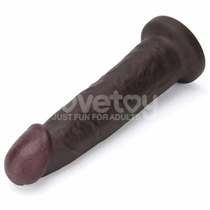 Dildo Realist Sliding-Skin PRO II, Silicon Dubla Densitate, Negru, 22.7 cm, #2, Erotic24.ro