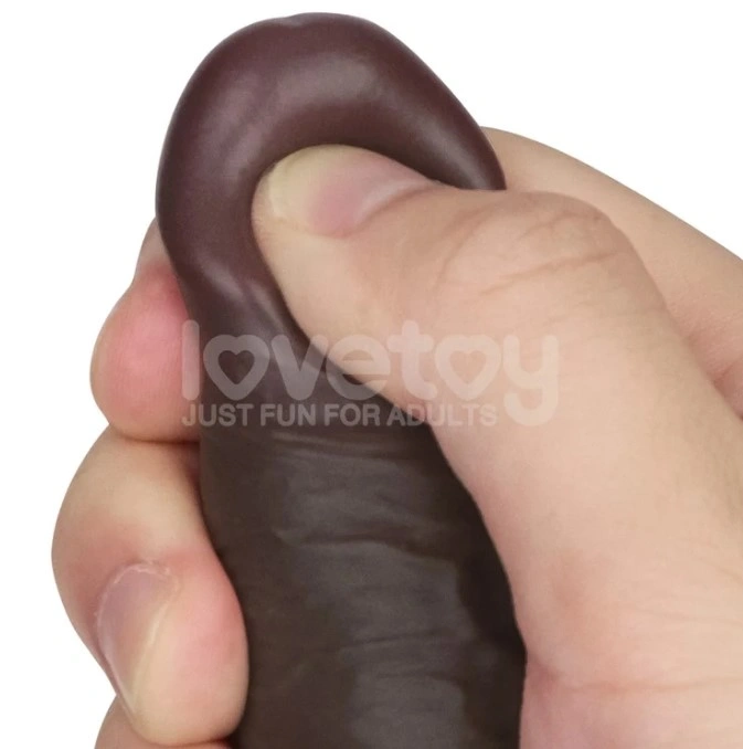 Dildo Realist Sliding-Skin PRO II, Silicon Dubla Densitate, Negru, 17.5 cm, #6, Erotic24.ro