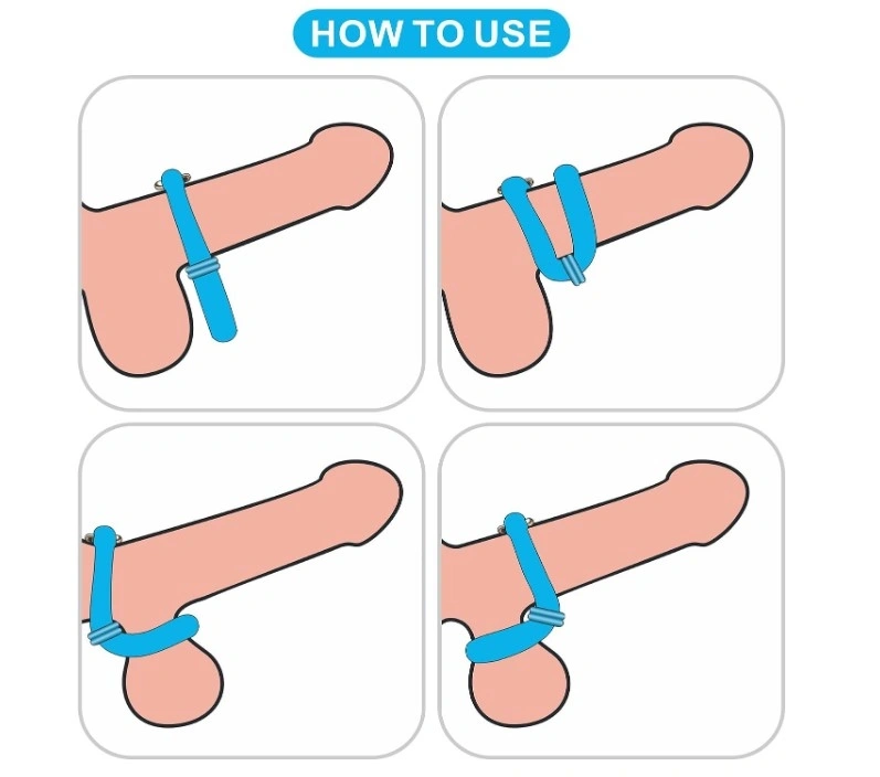 Inel Dublu de Penis Pinnacle Pro Anyfit Plus, Silicon, Albastru, #7, Erotic24.ro