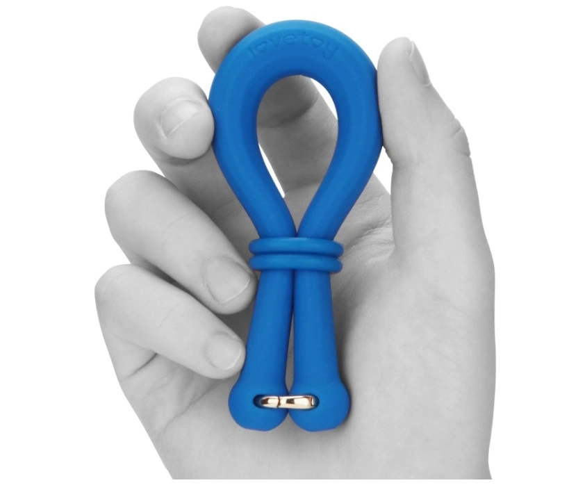 Inel Dublu de Penis Pinnacle Pro Anyfit Plus, Silicon, Albastru, #4, Erotic24.ro