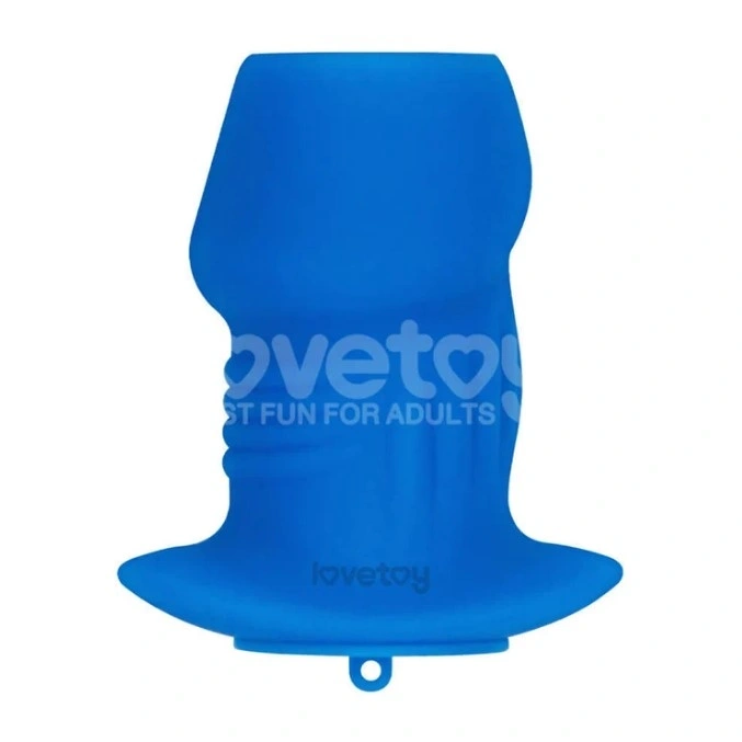 Dop Anal Pinnacle Pro Ribbed Peeper cu Dop, Silicon, Albastru, 10.7 cm, #2, Erotic24.ro