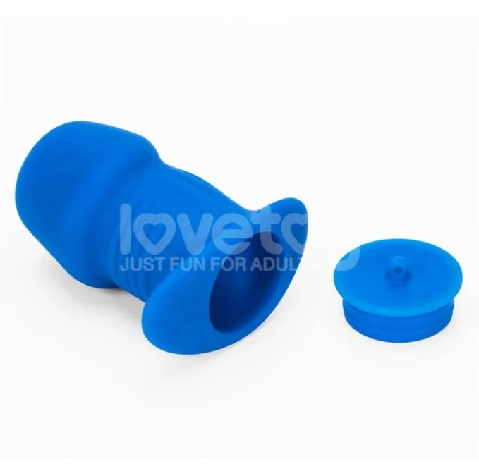 Dop Anal Pinnacle Pro Ribbed Peeper cu Dop, Silicon, Albastru, 10.7 cm, #5, Erotic24.ro