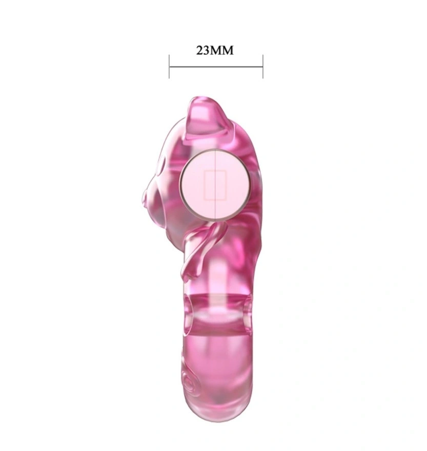 Inel de Penis cu Vibratii Bear Cock Ring, TPR, Roz, Nr. 5, Erotic24.ro