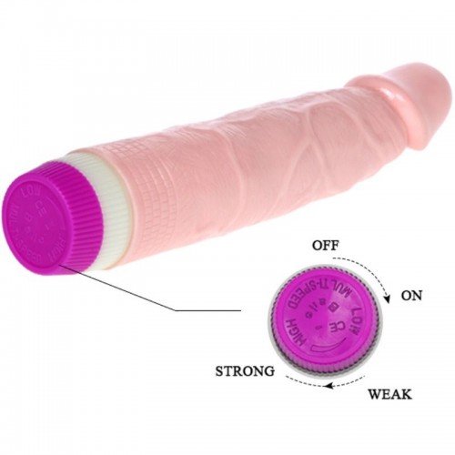 Vibrator Realist Multispeed Jelly Vibe, Natural, 21.5 cm, Nr. 7, Erotic24.ro