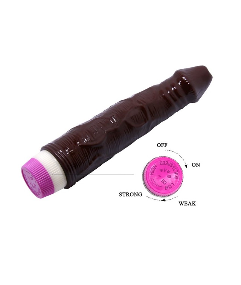 Vibrator Waves of Pleasure, Multispeed, PVC, Maro, 19.5 cm, Nr. 2, Erotic24.ro