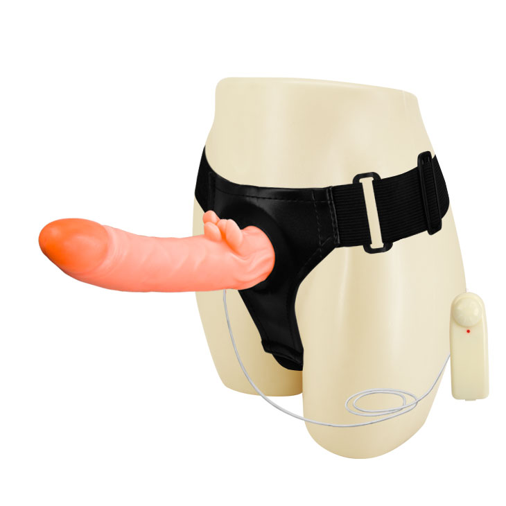 Strap-on Passionate Harness Multispeed, PVC, Natural, 18 cm, Nr. 2, Erotic24.ro