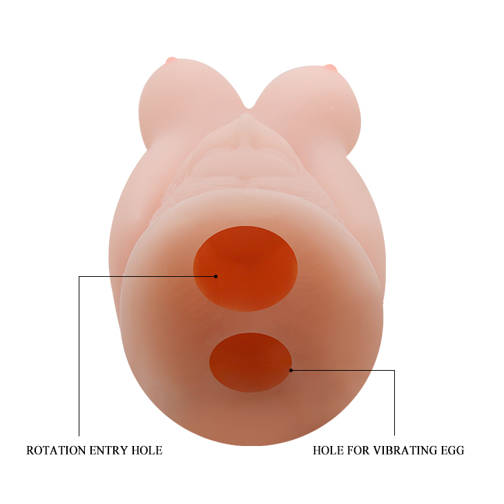 Masturbator Realist cu Vibratii si Rotatii, TPR, Natural, 20 cm, #9, Erotic24.ro