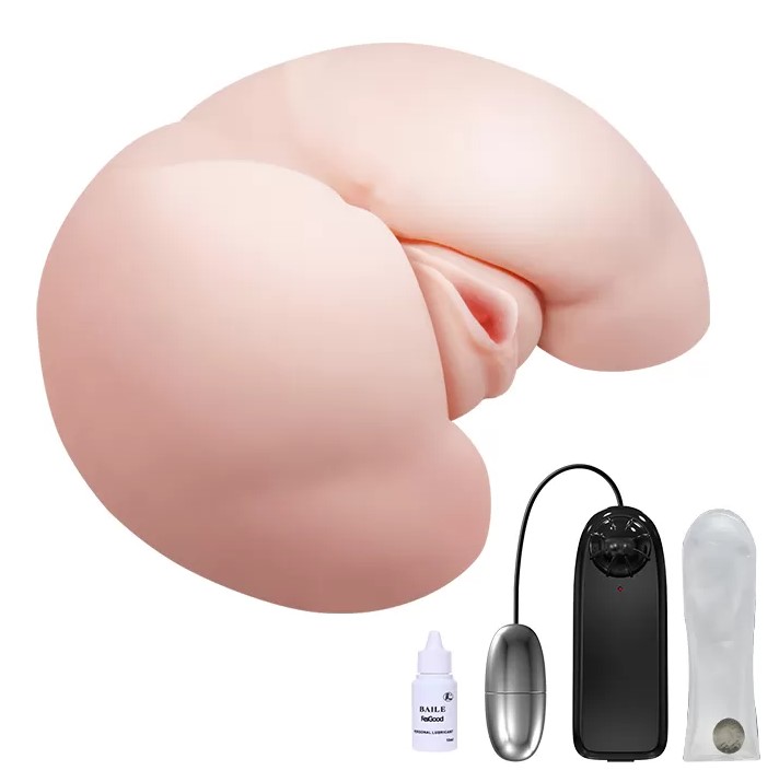 Masturbator Vagin& Anus cu Vibratii si Incalzire, Material TPE, Natural, 2.6 kg