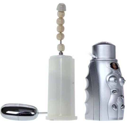 Masturbator Vagin si Anus, 2 Viteze Vibratii, 2 Viteze Rotatii, TPR, Natural, 3.1 kg, #5, Erotic24.ro