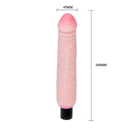Vibrator The Realistic Cock, Multispeed, TPE, Life-Like Material, Natural, 24 cm, #4, Erotic24.ro
