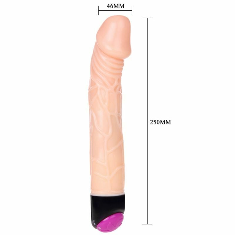 Vibrator Realist Multispeed cu Rotatii, Natural, PVC, 25 cm, Nr. 5, Erotic24.ro