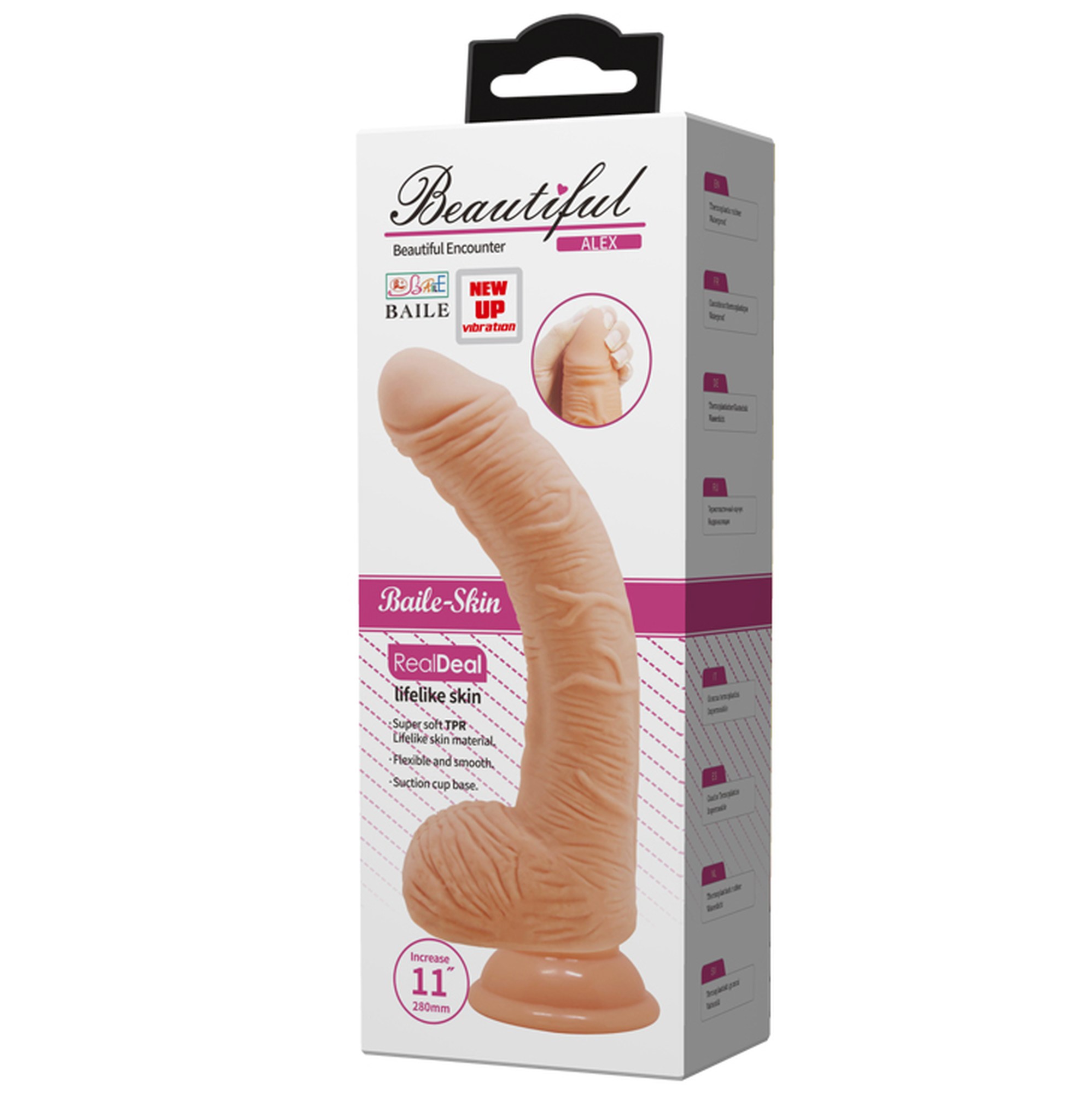 Vibrator Realist Multispeed Beautiful Alex LifeLike Skin, Natural, 28 cm, #7, Erotic24.ro