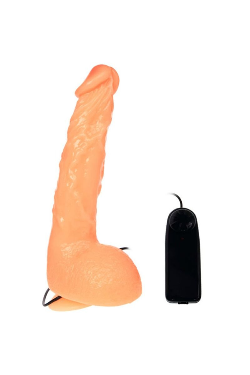 Vibrator Realist Multispeed Jason cu Telecomanda, TPR, Natural, 24 cm