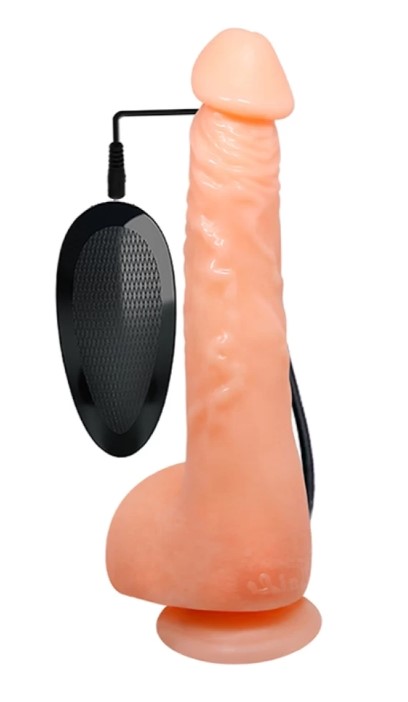 Vibrator Realist Multispeed Jason cu Telecomanda, TPR, Natural, 24 cm, Nr. 1, Erotic24.ro