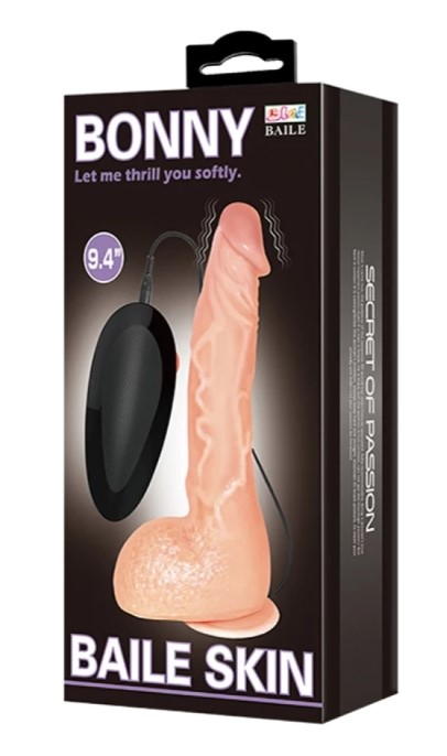 Vibrator Realist Multispeed Jason cu Telecomanda, TPR, Natural, 24 cm, Nr. 7, Erotic24.ro
