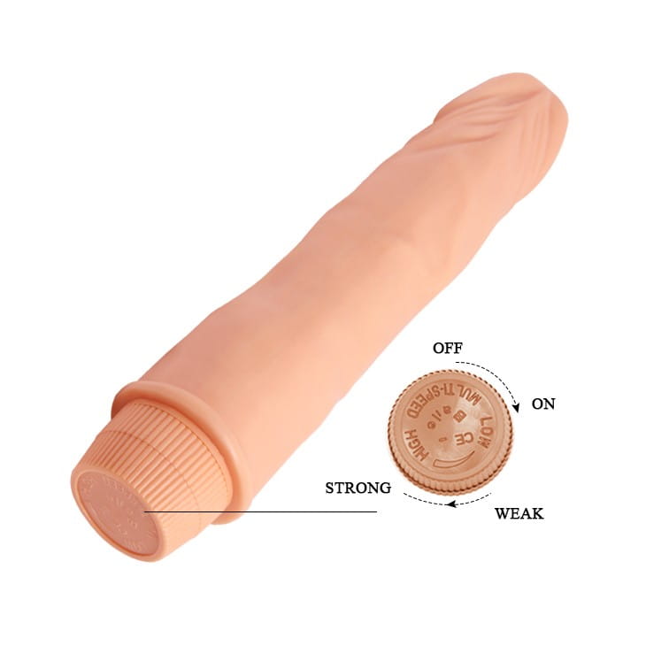 Vibrator Realist Dwarf, Multispeed, TPR, 21.5 cm, Natural, Nr. 4, Erotic24.ro