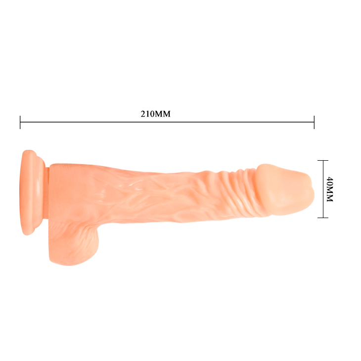 Vibrator Realist Multispeed cu Telecomanda, PVC, Natural, 23.7 cm, Nr. 4, Erotic24.ro