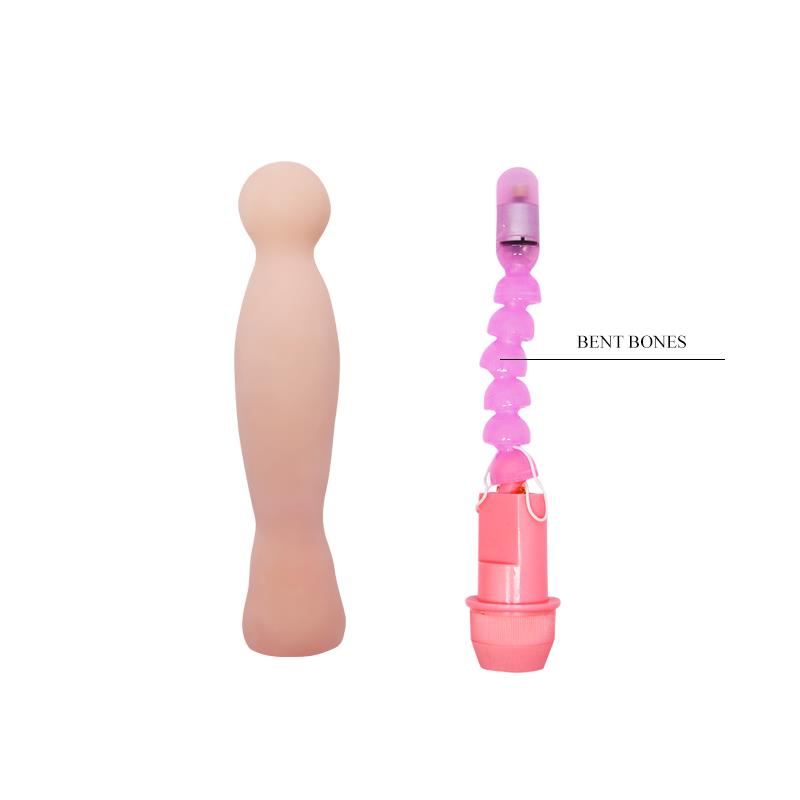 Vibrator Multispeed Flexible Sensual Spine, Natural, 22 cm, #2, Erotic24.ro