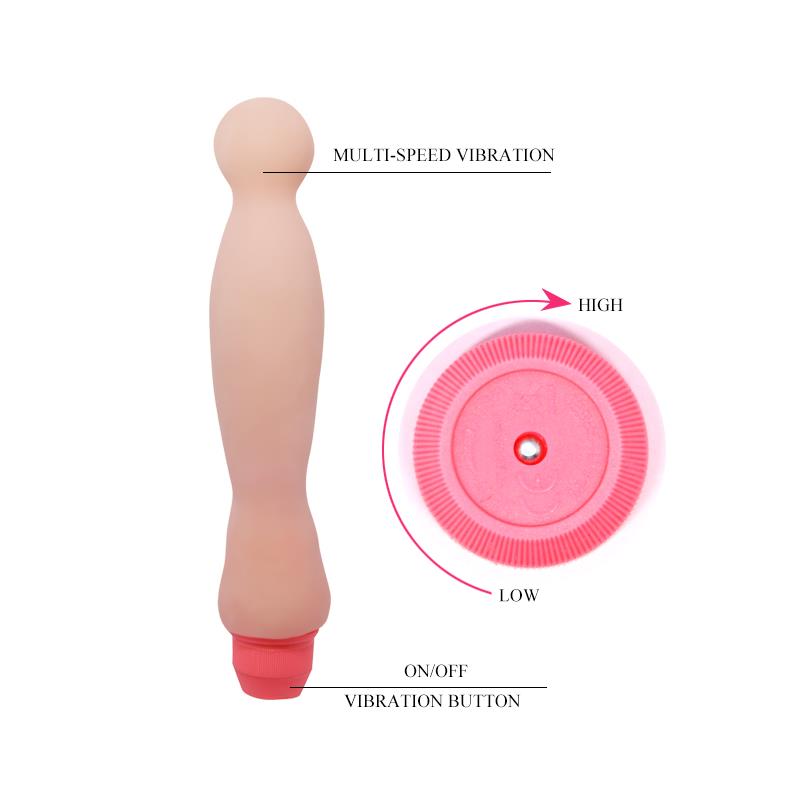 Vibrator Multispeed Flexible Sensual Spine, Natural, 22 cm, #6, Erotic24.ro